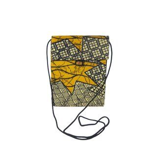 Crossbody African Fabric Handbag Purse Vintage Strap Ghana 100 Cotton